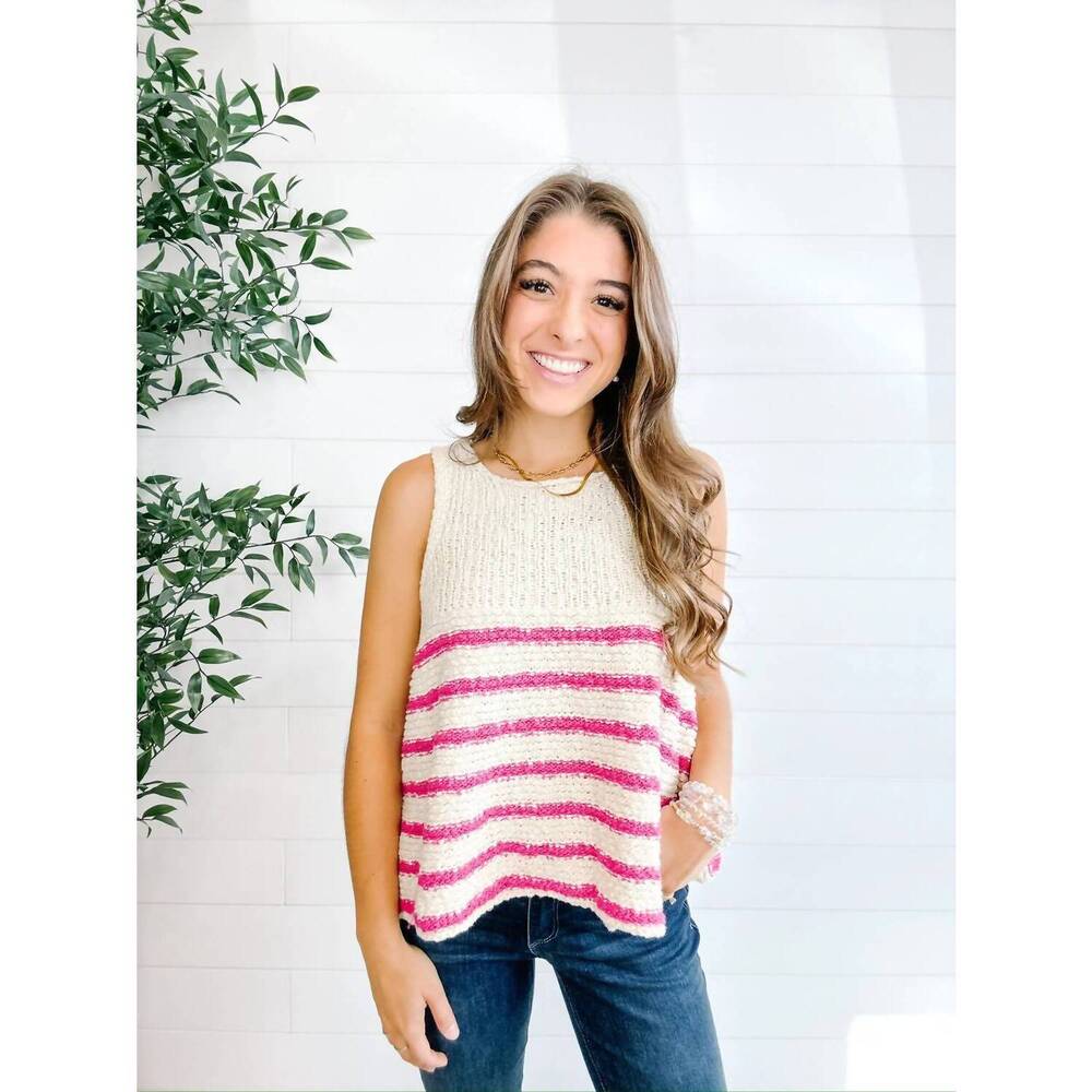 NEW MAC & ME swing sweater top in striped